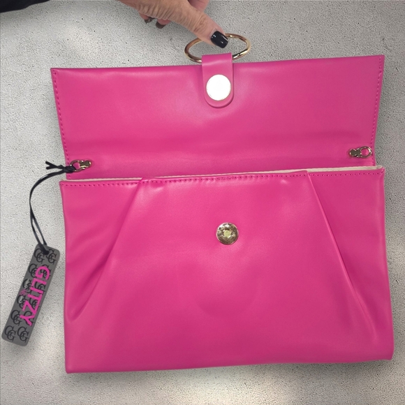 Glitzy Girlz Hot Pink Envelope Clutch - Picture 9 of 9